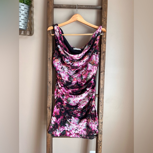 Abercrombie & Fitch Dresses & Skirts - Abercrombie & Fitch Pink Multi Floral Cowl Neck Mini Dress